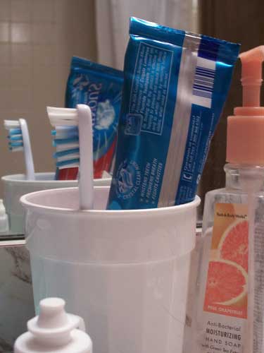 toothbrush and toothpaste